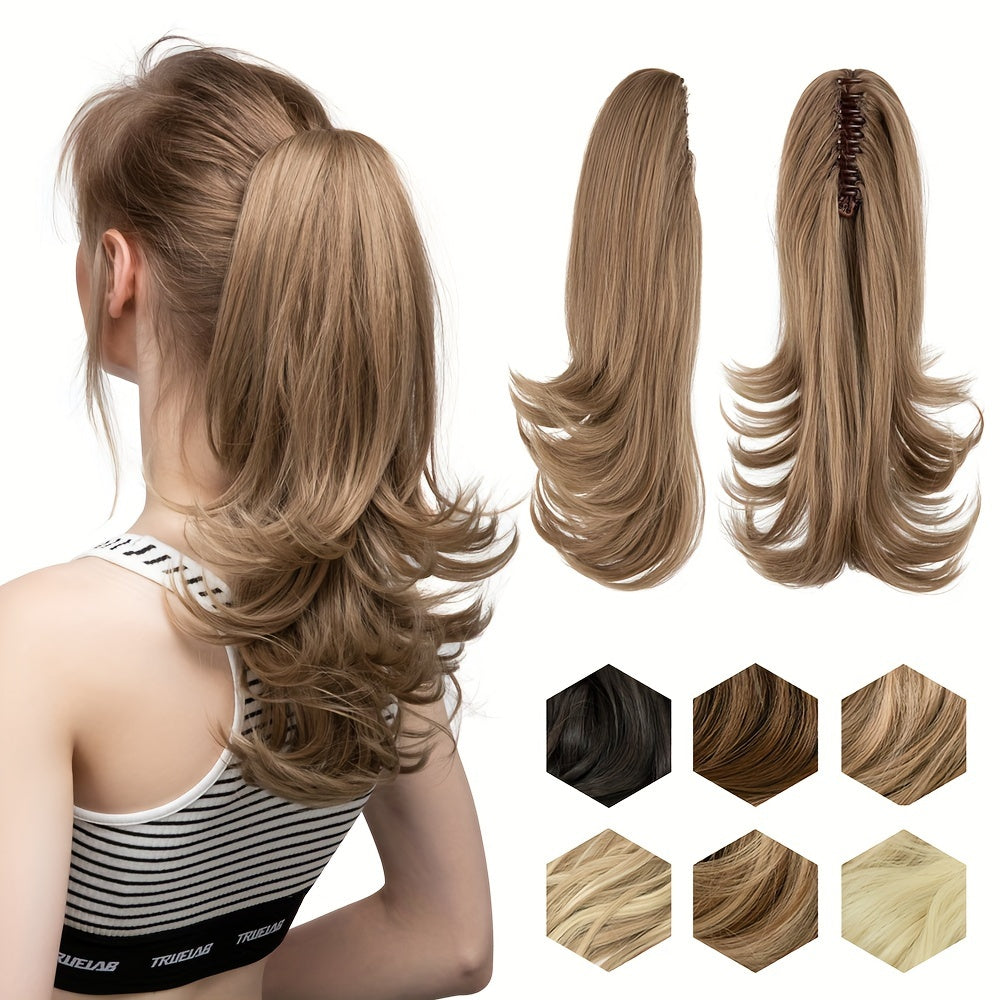 14Inch Long Curly Wave Premium Claw Ponytail Clip In Hair Extensions Pony Tail Hairpiece for Women Hair Accessories Synthetic Hair