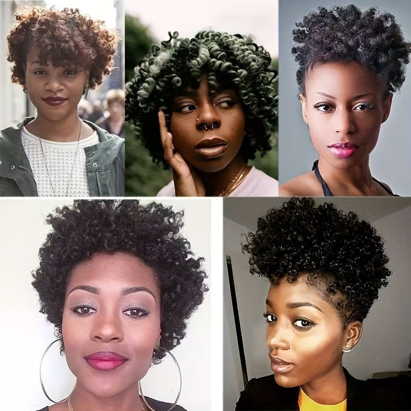60 Roots 10inch Jamaican Bounce Curly Crochet Braids Hair Extensions - 12mm Curl Diameter, Tapered Cut, Jumpy Wand, Short Bouncy for 3Packs