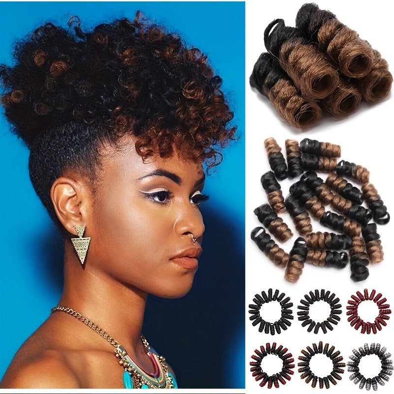 60 Roots 10inch Jamaican Bounce Curly Crochet Braids Hair Extensions - 12mm Curl Diameter, Tapered Cut, Jumpy Wand, Short Bouncy for 3Packs