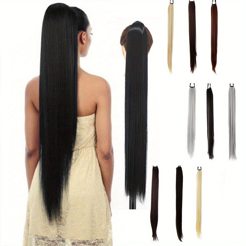 1pc 85cm Clip-In Ponytail Hair Extension - Silky Straight Synthetic Hair, Natural Look for Women, Easy to Use, Perfect for Daily Wear, Parties, and Cosplay, Ponytail Extension, Youyijia