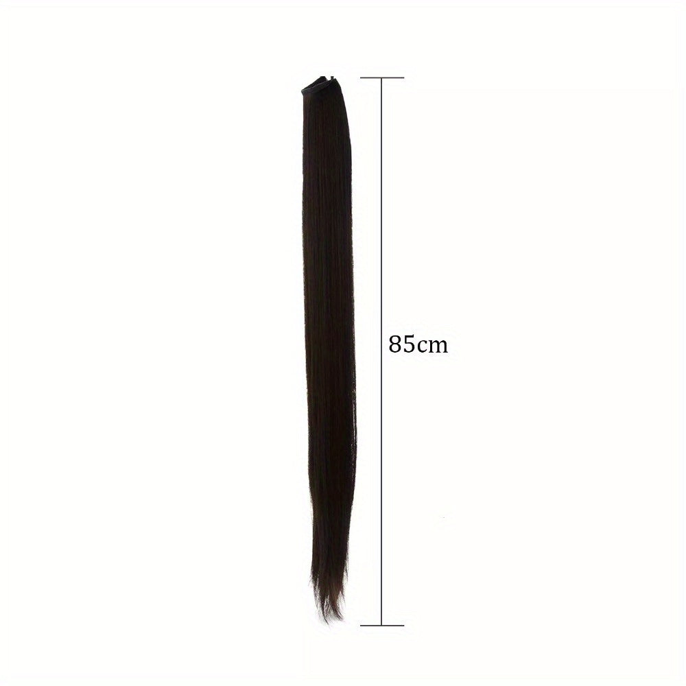 1pc 85cm Clip-In Ponytail Hair Extension - Silky Straight Synthetic Hair, Natural Look for Women, Easy to Use, Perfect for Daily Wear, Parties, and Cosplay, Ponytail Extension, Youyijia