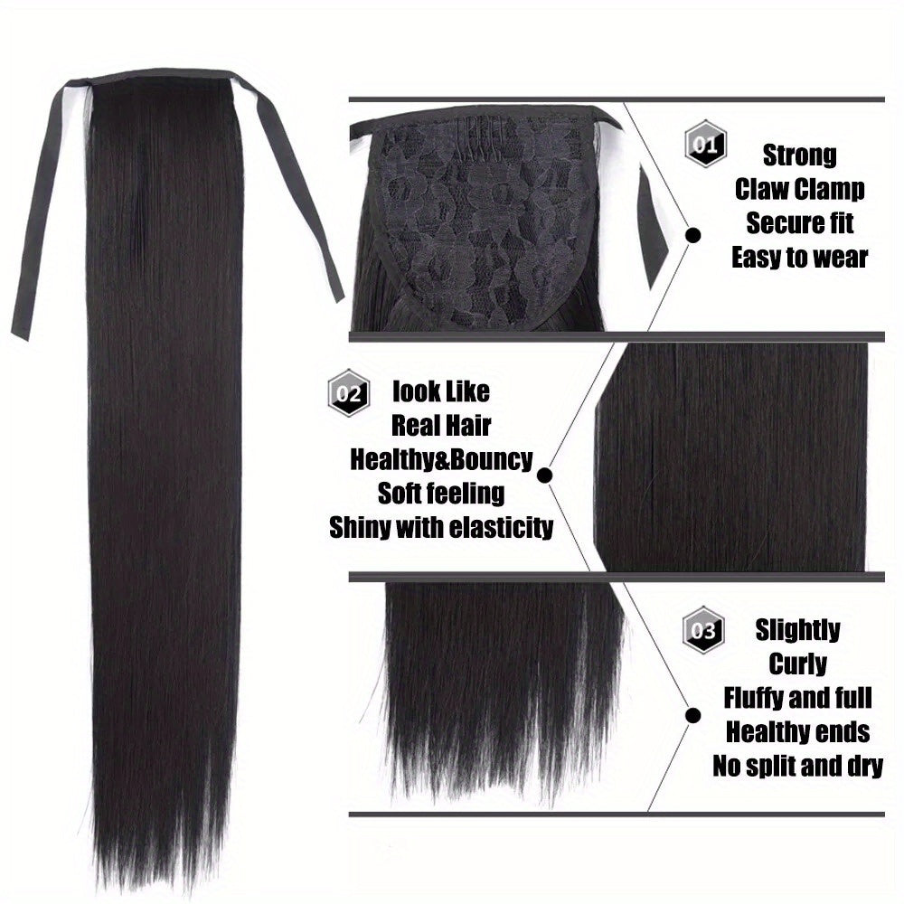 1pc 85cm Clip-In Ponytail Hair Extension - Silky Straight Synthetic Hair, Natural Look for Women, Easy to Use, Perfect for Daily Wear, Parties, and Cosplay, Ponytail Extension, Youyijia