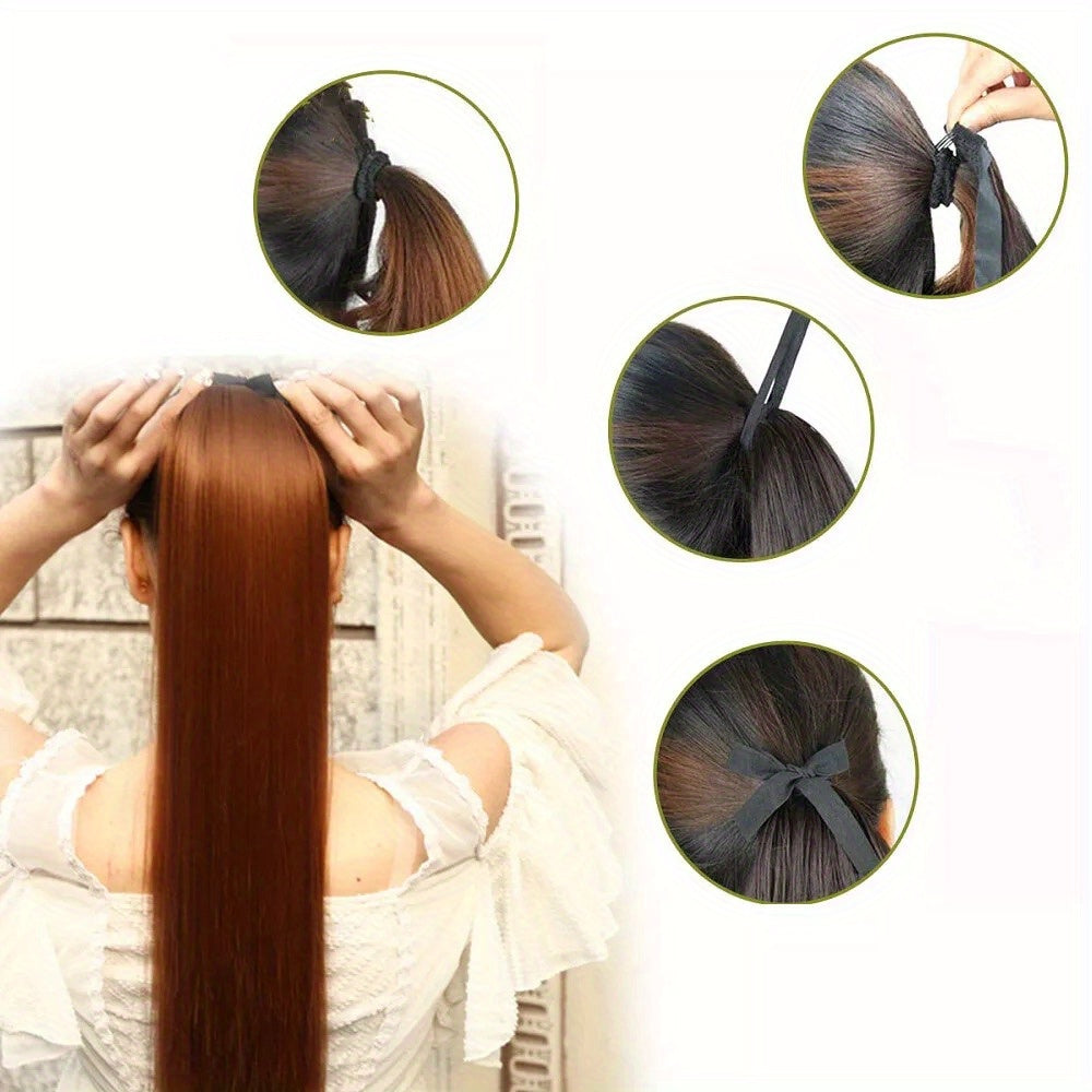 1pc 85cm Clip-In Ponytail Hair Extension - Silky Straight Synthetic Hair, Natural Look for Women, Easy to Use, Perfect for Daily Wear, Parties, and Cosplay, Ponytail Extension, Youyijia