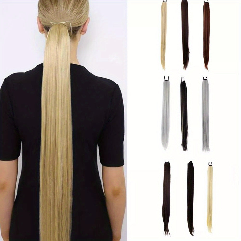 1pc 85cm Clip-In Ponytail Hair Extension - Silky Straight Synthetic Hair, Natural Look for Women, Easy to Use, Perfect for Daily Wear, Parties, and Cosplay, Ponytail Extension, Youyijia