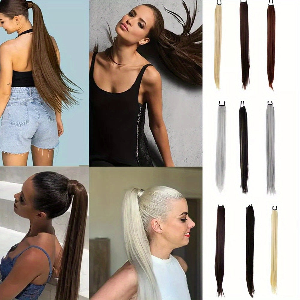 1pc 85cm Clip-In Ponytail Hair Extension - Silky Straight Synthetic Hair, Natural Look for Women, Easy to Use, Perfect for Daily Wear, Parties, and Cosplay, Ponytail Extension, Youyijia