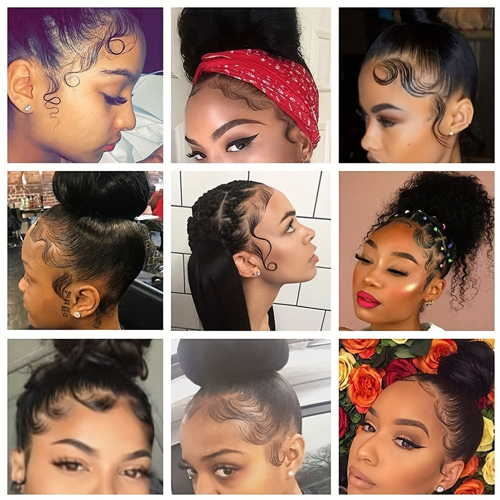 2pcs Soft Natural Fake Baby Hair Edges for Black Women Lace Edges Hair Extensions Handmade Real Human Hair Pieces for Hairline