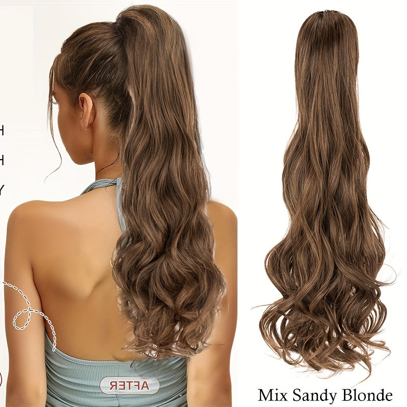 Heat-Resistant Curly Ponytail Wig With Layered Wave - Long Body Wave Extensions For Women, Natural-Looking Daily Use, All Ethnicities, Hair Wig