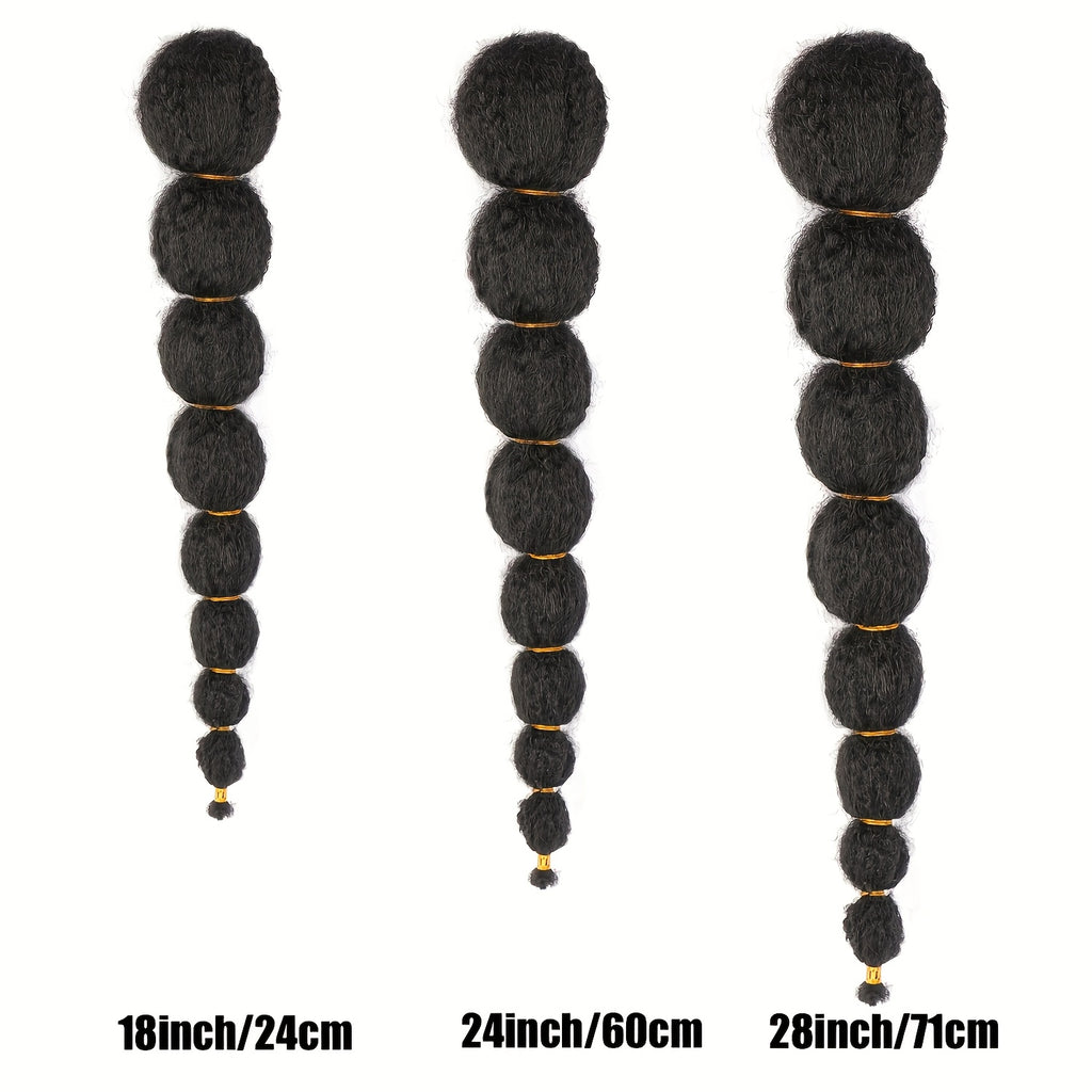 1-Pack Bubble Ponytail Hair Extensions - 's Natural Textured Synthetic Hair, 100% Human-Like Feel, Easy to Install & Secure Hold, Versatile for Everyday & Special Occasions, Stylish Updo Accessory | Voluminous Buns | Secure Installation, Hair Accessories