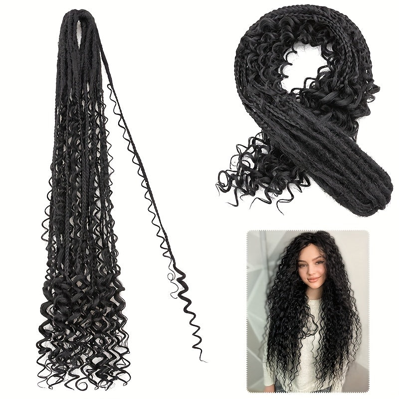 22-Inch Dual-Ended Braided Ponytail Extension - 3-in-1 Synthetic Hairpiece For Women, Versatile & Stylish