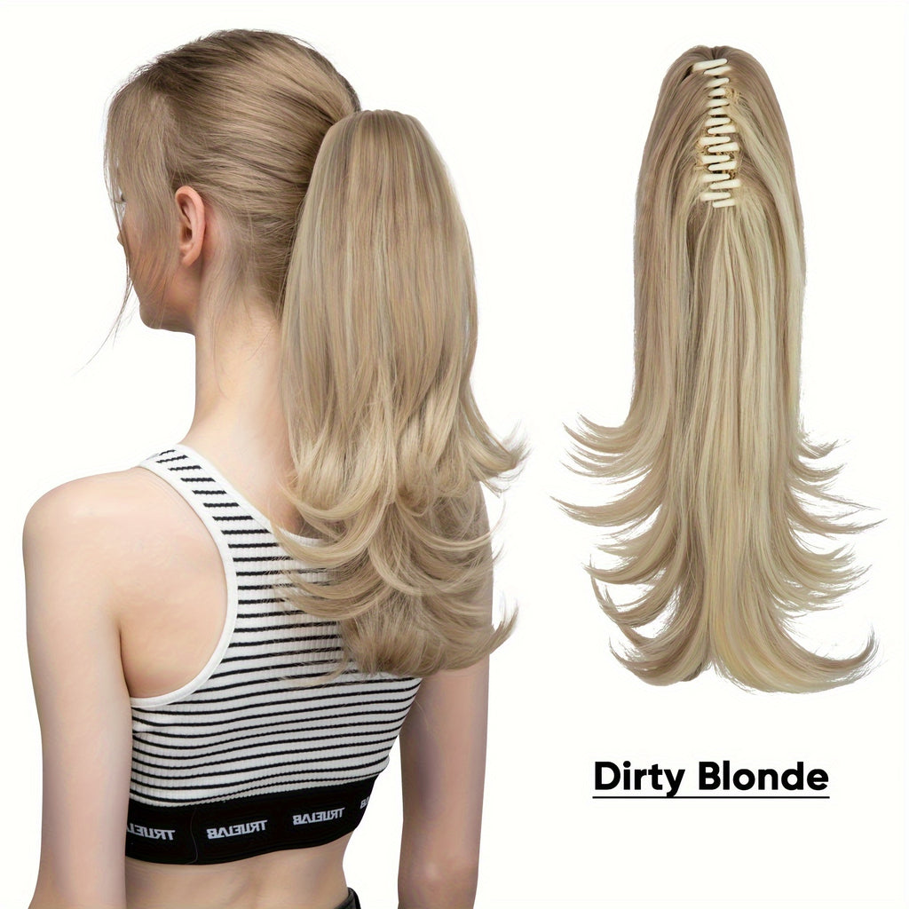 14Inch Long Curly Wave Premium Claw Ponytail Clip In Hair Extensions Pony Tail Hairpiece for Women Hair Accessories Synthetic Hair