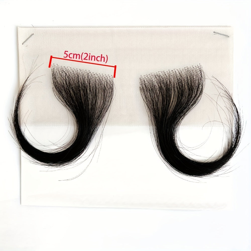 2pcs Soft Natural Fake Baby Hair Edges for Black Women Lace Edges Hair Extensions Handmade Real Human Hair Pieces for Hairline