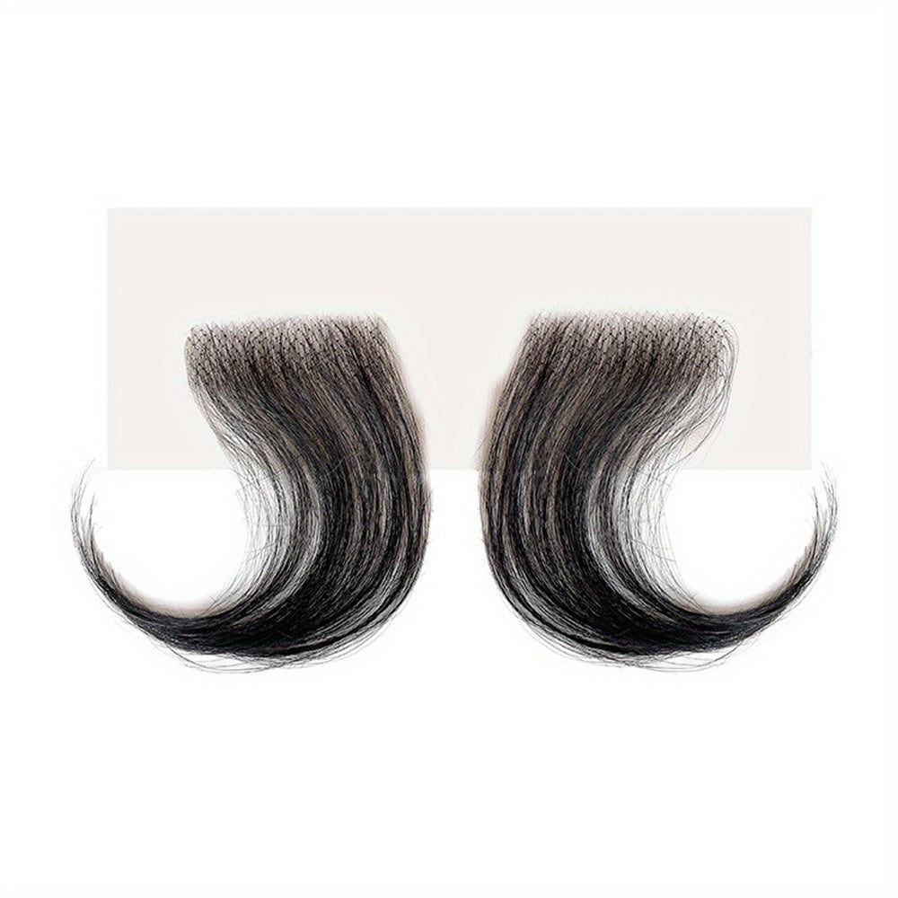 2pcs Soft Natural Fake Baby Hair Edges for Black Women Lace Edges Hair Extensions Handmade Real Human Hair Pieces for Hairline