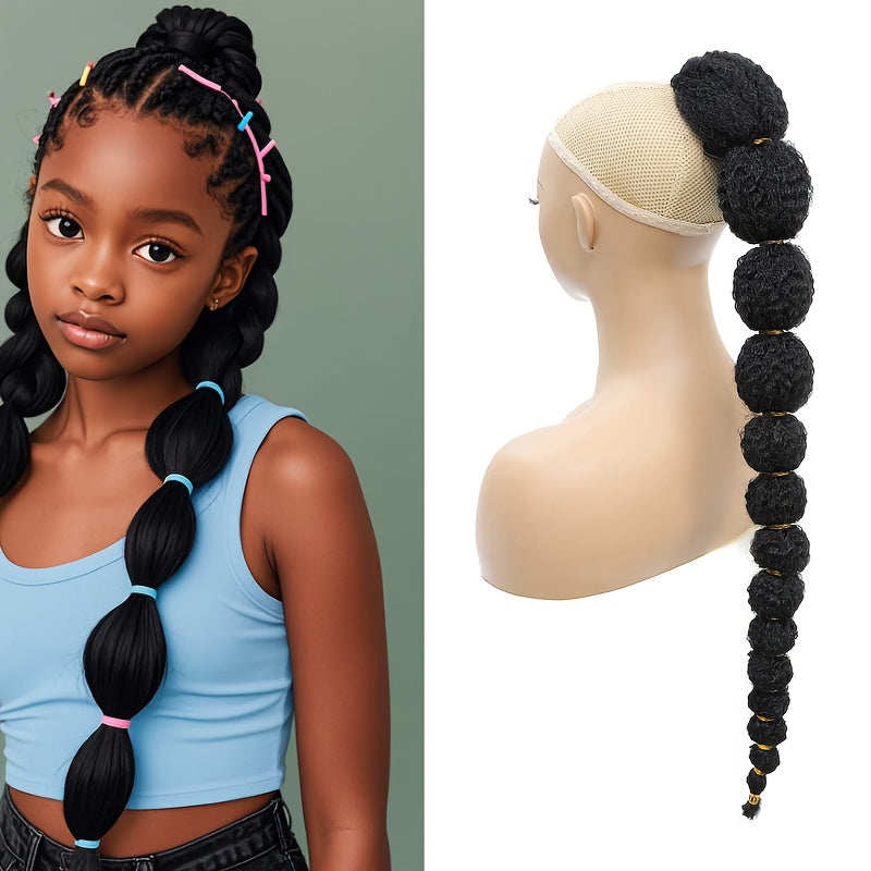 1-Pack Bubble Ponytail Hair Extensions - 's Natural Textured Synthetic Hair, 100% Human-Like Feel, Easy to Install & Secure Hold, Versatile for Everyday & Special Occasions, Stylish Updo Accessory | Voluminous Buns | Secure Installation, Hair Accessories