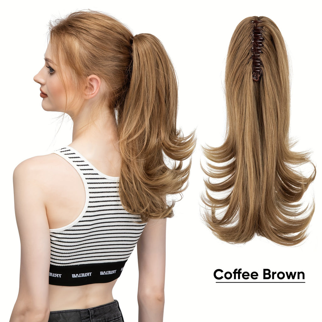 14Inch Long Curly Wave Premium Claw Ponytail Clip In Hair Extensions Pony Tail Hairpiece for Women Hair Accessories Synthetic Hair