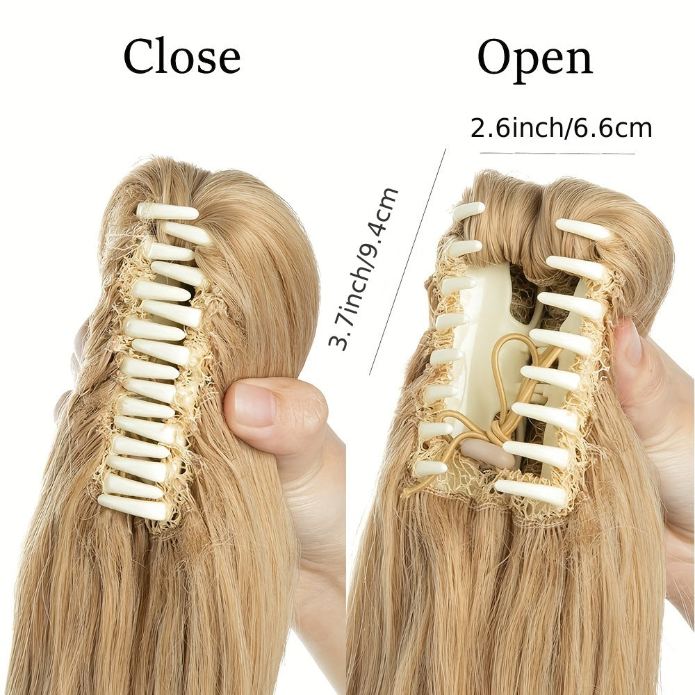 14Inch Long Curly Wave Premium Claw Ponytail Clip In Hair Extensions Pony Tail Hairpiece for Women Hair Accessories Synthetic Hair