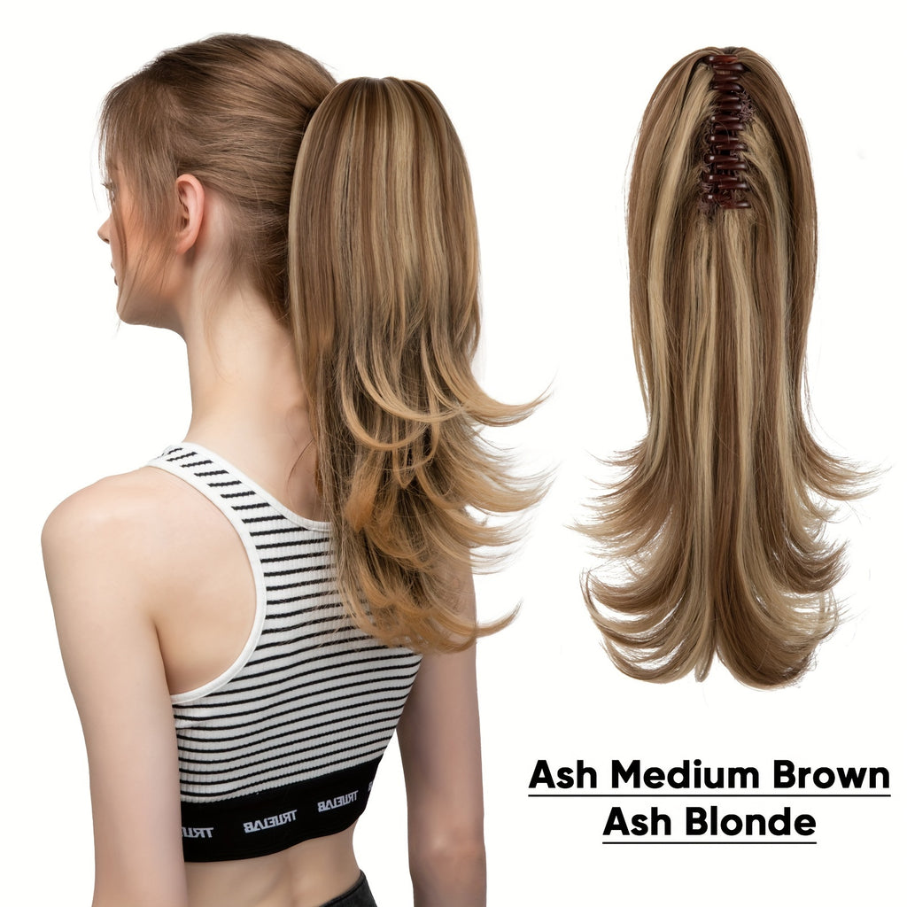 14Inch Long Curly Wave Premium Claw Ponytail Clip In Hair Extensions Pony Tail Hairpiece for Women Hair Accessories Synthetic Hair