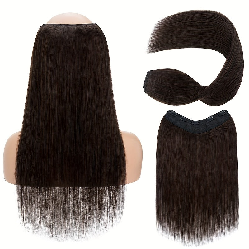 V Shape Clip In Human Hair Extensions 30.48 cm Double Weft Seamless Clip In Hair Extensions Human Hair Upgraded V-Shape 100% Remy Human Hair Hairpieces For Volume & Length Black Highlight