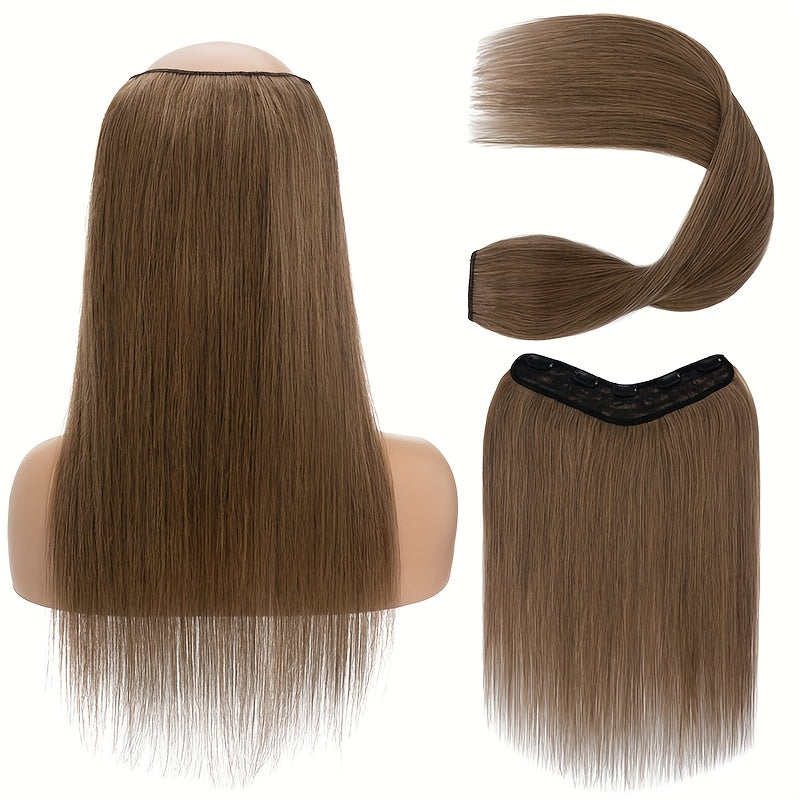 V Shape Clip In Human Hair Extensions 30.48 cm Double Weft Seamless Clip In Hair Extensions Human Hair Upgraded V-Shape 100% Remy Human Hair Hairpieces For Volume & Length Black Highlight