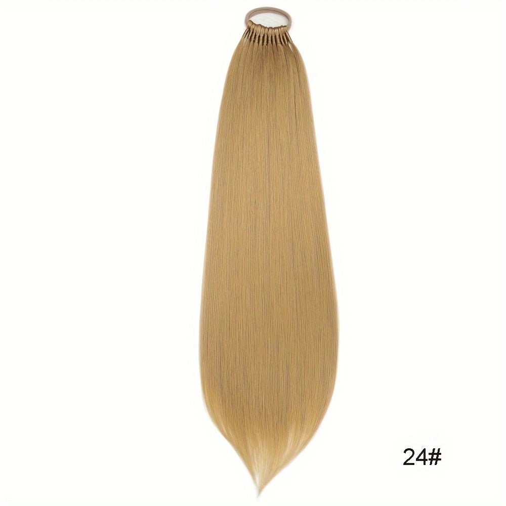 Straight Ponytail With Elastic Band 81.28cm Synthetic Hair Ponytail Extensions 12Strands Women's Hairpieces False Tail For Women Halloween Christmas