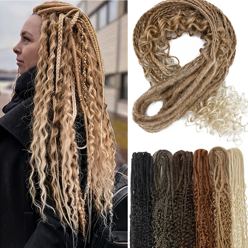 22-Inch Dual-Ended Braided Ponytail Extension - 3-in-1 Synthetic Hairpiece For Women, Versatile & Stylish