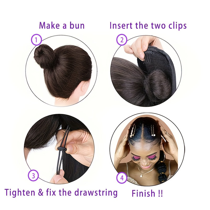 1-Pack Bubble Ponytail Hair Extensions - 's Natural Textured Synthetic Hair, 100% Human-Like Feel, Easy to Install & Secure Hold, Versatile for Everyday & Special Occasions, Stylish Updo Accessory | Voluminous Buns | Secure Installation, Hair Accessories