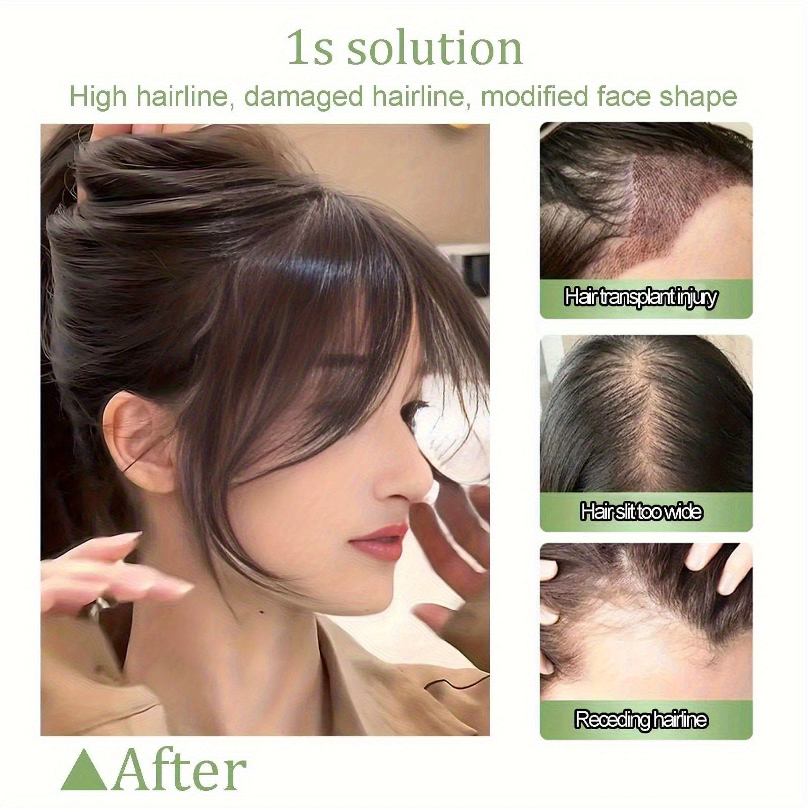 25.4 cm Straight Human Hair Clip-In Bangs with Sideburns Hairpiece for Women - Natural Look Hair Extensions, Easy Clip-In Styling, Versatile for All Light Beige Tones & Occasions, Quick Hairstyle Change | Natural Appearance