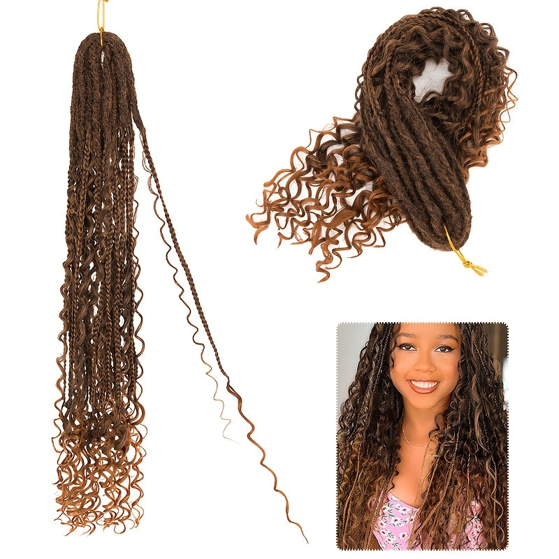 22-Inch Dual-Ended Braided Ponytail Extension - 3-in-1 Synthetic Hairpiece For Women, Versatile & Stylish