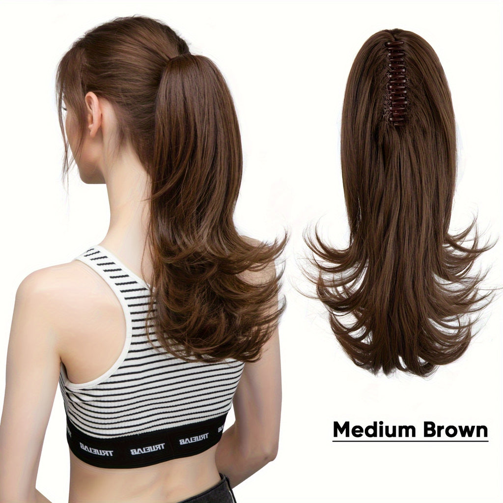 14Inch Long Curly Wave Premium Claw Ponytail Clip In Hair Extensions Pony Tail Hairpiece for Women Hair Accessories Synthetic Hair
