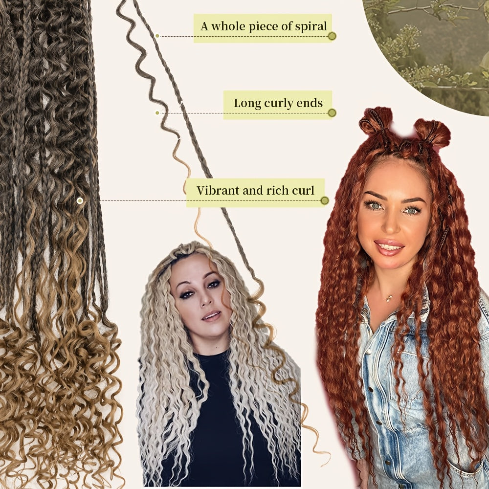 22-Inch Dual-Ended Braided Ponytail Extension - 3-in-1 Synthetic Hairpiece For Women, Versatile & Stylish