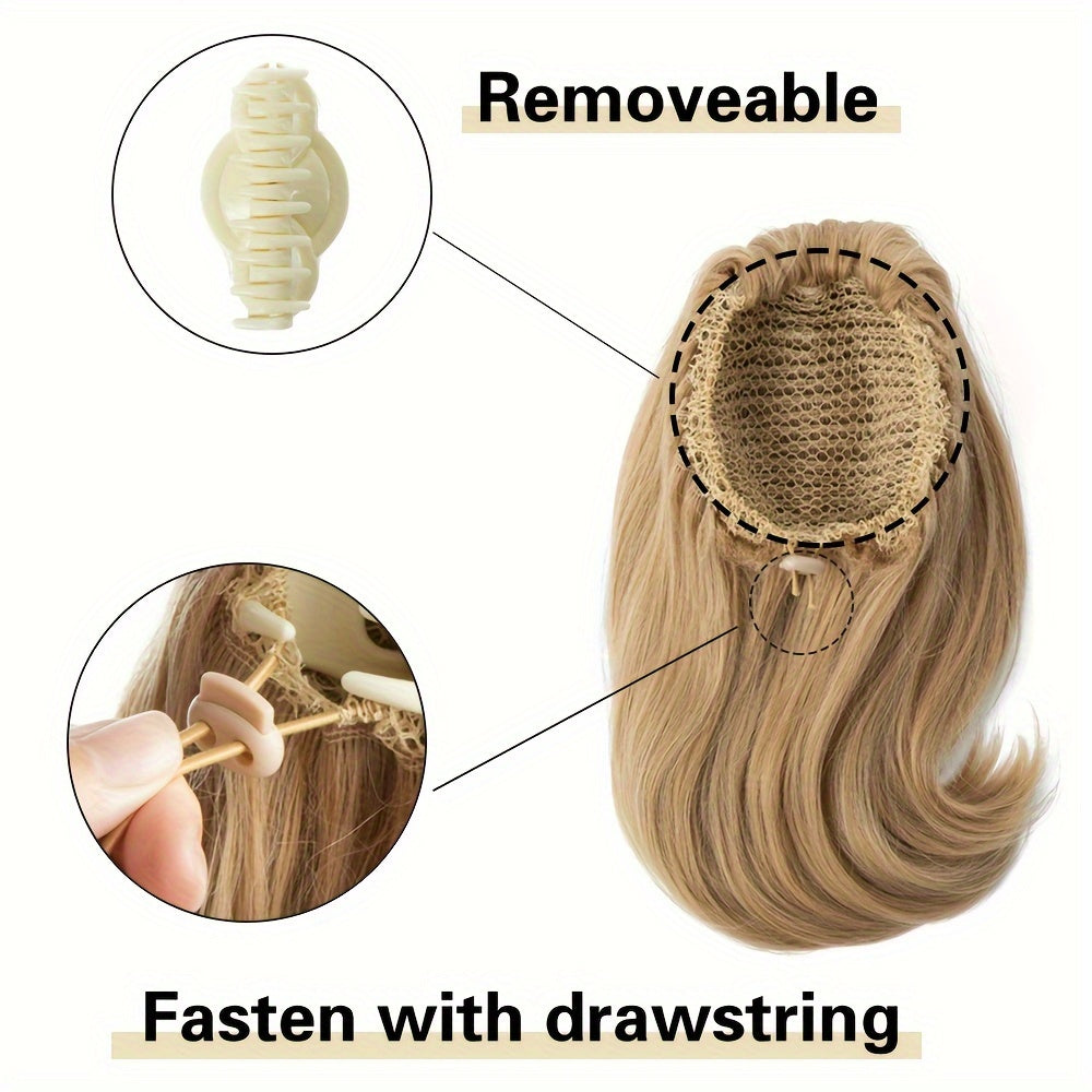 14Inch Long Curly Wave Premium Claw Ponytail Clip In Hair Extensions Pony Tail Hairpiece for Women Hair Accessories Synthetic Hair