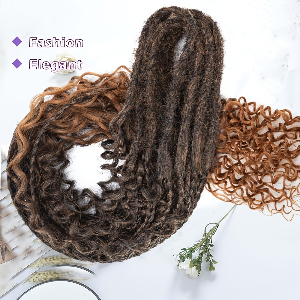 22-Inch Dual-Ended Braided Ponytail Extension - 3-in-1 Synthetic Hairpiece For Women, Versatile & Stylish