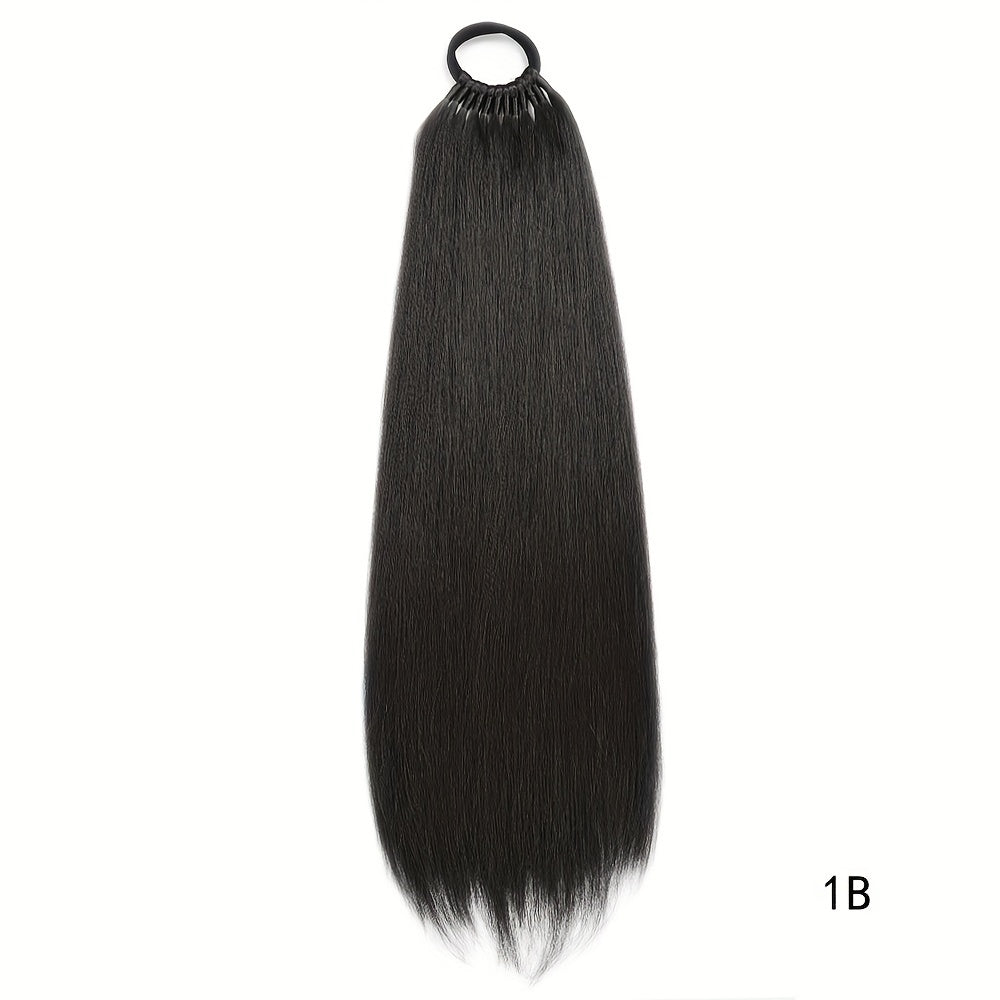 Straight Ponytail With Elastic Band 81.28cm Synthetic Hair Ponytail Extensions 12Strands Women's Hairpieces False Tail For Women Halloween Christmas