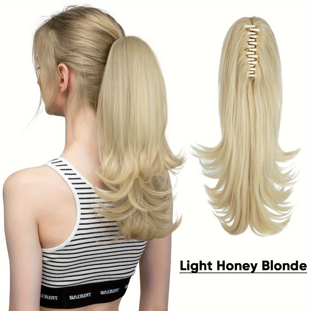 14Inch Long Curly Wave Premium Claw Ponytail Clip In Hair Extensions Pony Tail Hairpiece for Women Hair Accessories Synthetic Hair