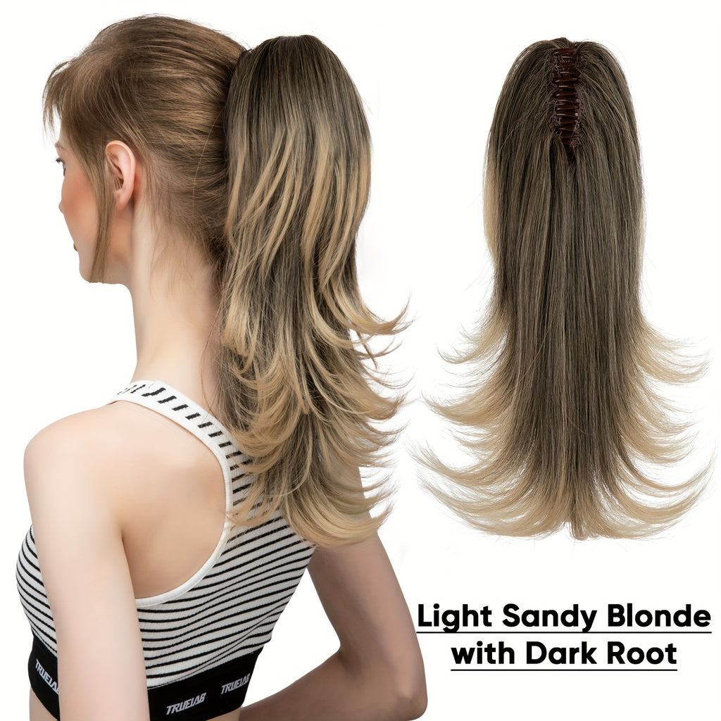 14Inch Long Curly Wave Premium Claw Ponytail Clip In Hair Extensions Pony Tail Hairpiece for Women Hair Accessories Synthetic Hair