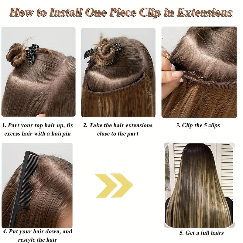 V Shape Clip In Human Hair Extensions 30.48 cm Double Weft Seamless Clip In Hair Extensions Human Hair Upgraded V-Shape 100% Remy Human Hair Hairpieces For Volume & Length Black Highlight