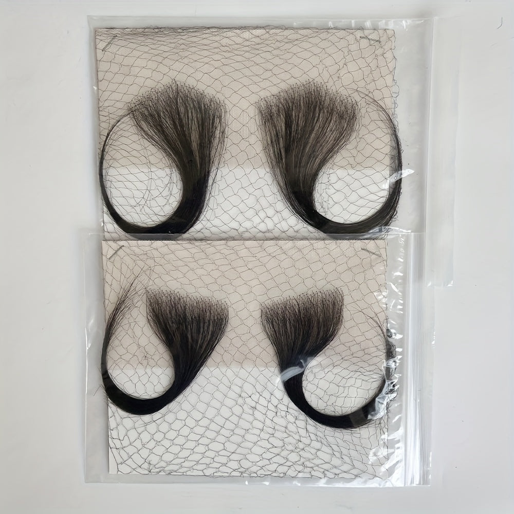 2pcs Soft Natural Fake Baby Hair Edges for Black Women Lace Edges Hair Extensions Handmade Real Human Hair Pieces for Hairline