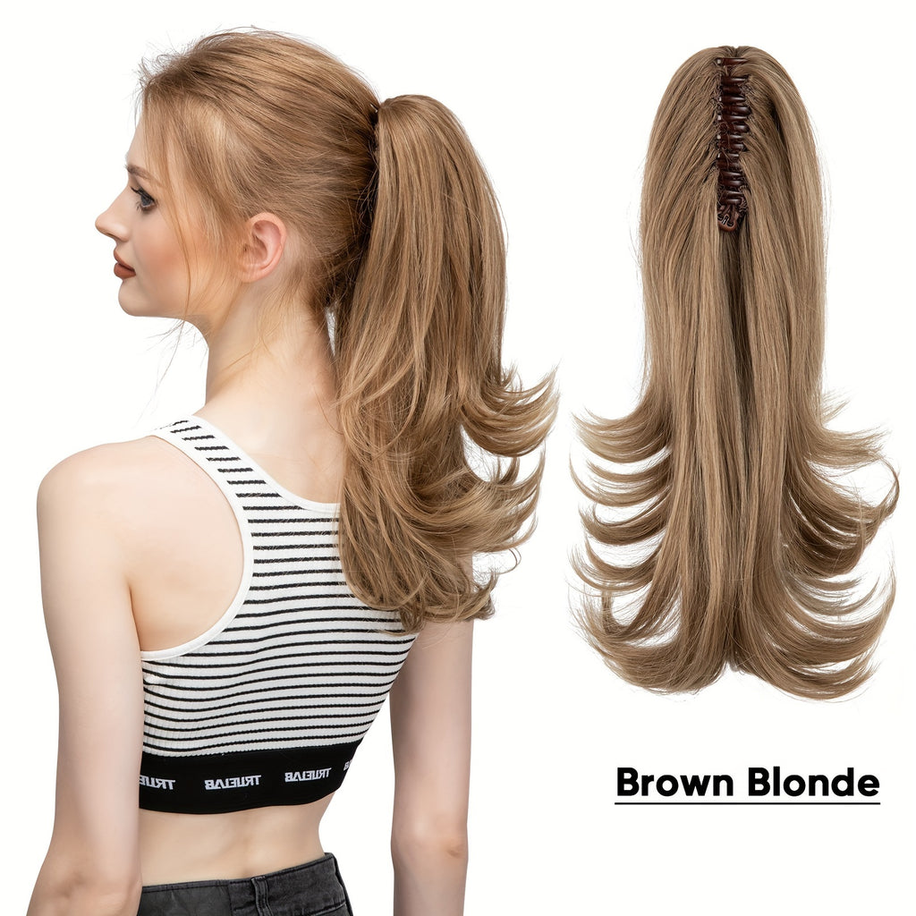 14Inch Long Curly Wave Premium Claw Ponytail Clip In Hair Extensions Pony Tail Hairpiece for Women Hair Accessories Synthetic Hair