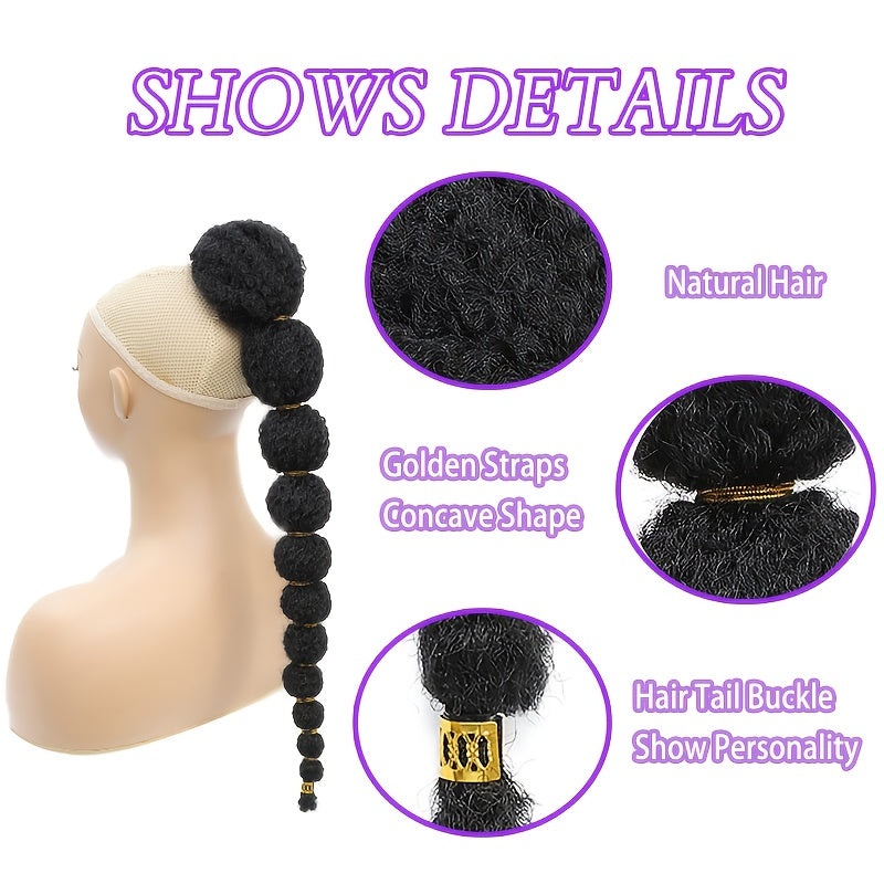 1-Pack Bubble Ponytail Hair Extensions - 's Natural Textured Synthetic Hair, 100% Human-Like Feel, Easy to Install & Secure Hold, Versatile for Everyday & Special Occasions, Stylish Updo Accessory | Voluminous Buns | Secure Installation, Hair Accessories