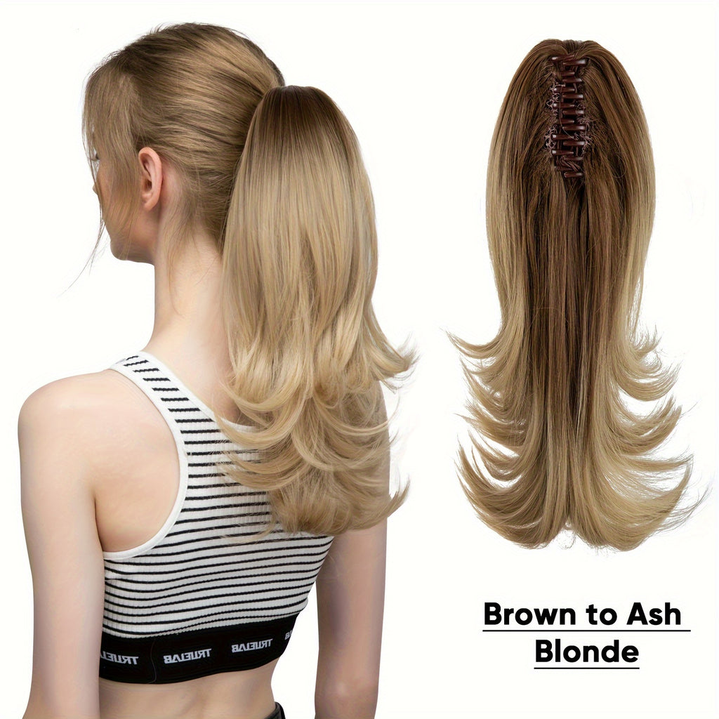 14Inch Long Curly Wave Premium Claw Ponytail Clip In Hair Extensions Pony Tail Hairpiece for Women Hair Accessories Synthetic Hair