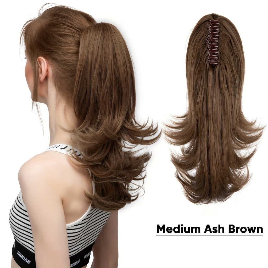 14Inch Long Curly Wave Premium Claw Ponytail Clip In Hair Extensions Pony Tail Hairpiece for Women Hair Accessories Synthetic Hair