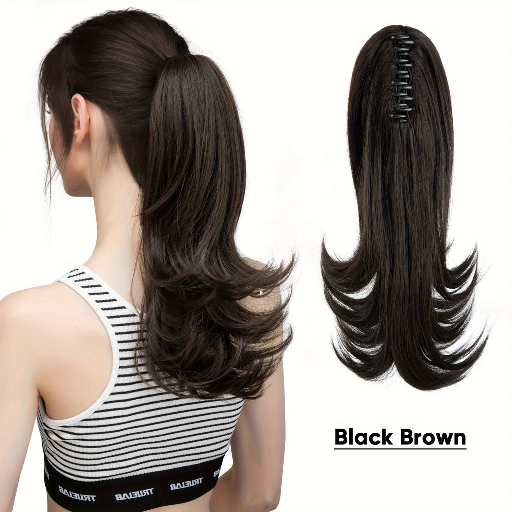 14Inch Long Curly Wave Premium Claw Ponytail Clip In Hair Extensions Pony Tail Hairpiece for Women Hair Accessories Synthetic Hair