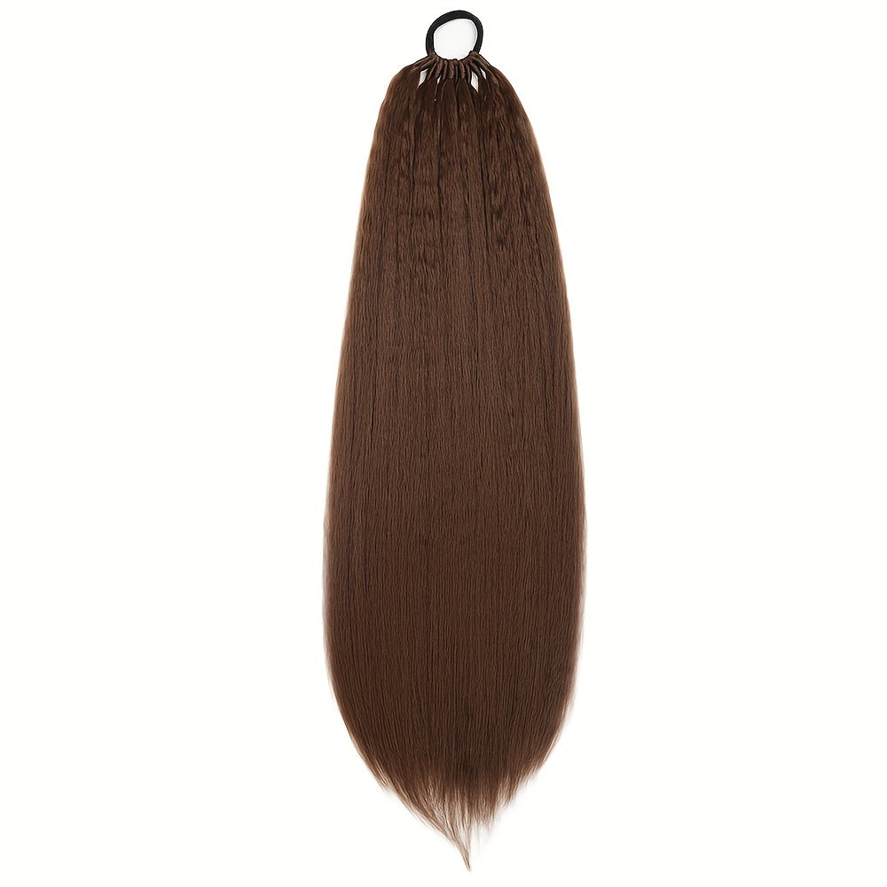 Straight Ponytail With Elastic Band 81.28cm Synthetic Hair Ponytail Extensions 12Strands Women's Hairpieces False Tail For Women Halloween Christmas