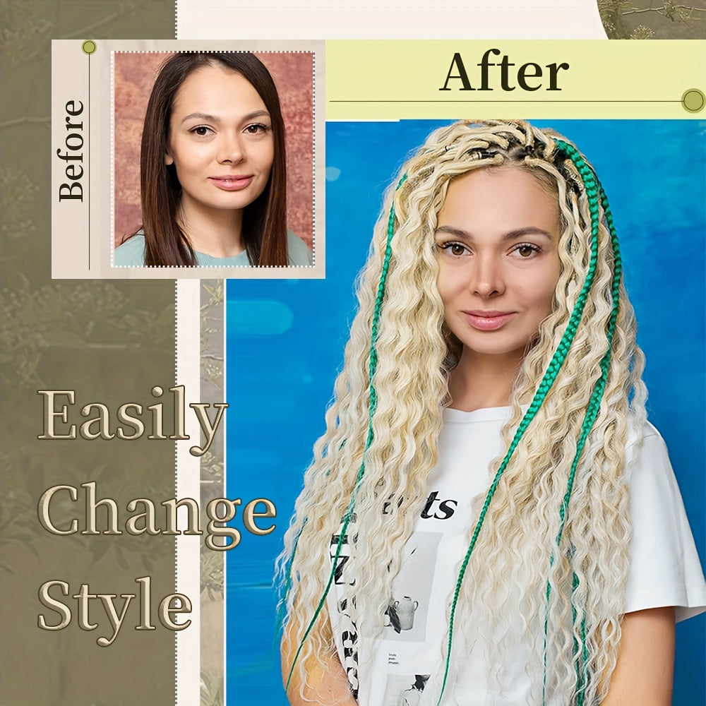 22-Inch Dual-Ended Braided Ponytail Extension - 3-in-1 Synthetic Hairpiece For Women, Versatile & Stylish