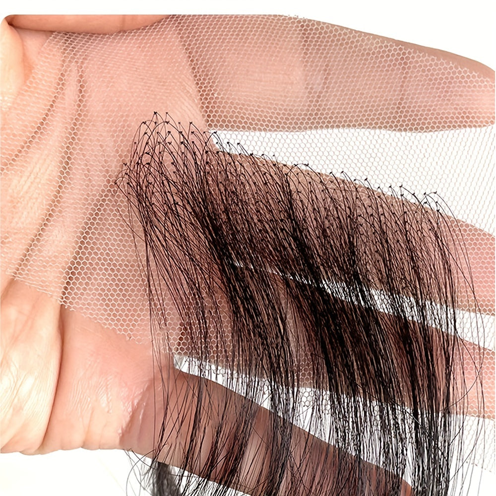 2pcs Soft Natural Fake Baby Hair Edges for Black Women Lace Edges Hair Extensions Handmade Real Human Hair Pieces for Hairline