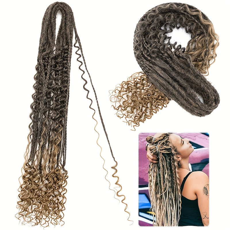 22-Inch Dual-Ended Braided Ponytail Extension - 3-in-1 Synthetic Hairpiece For Women, Versatile & Stylish