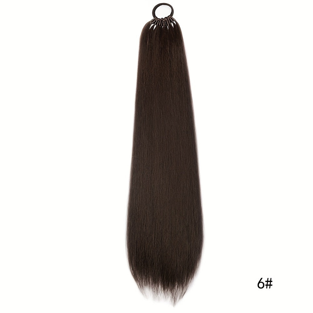 Straight Ponytail With Elastic Band 81.28cm Synthetic Hair Ponytail Extensions 12Strands Women's Hairpieces False Tail For Women Halloween Christmas