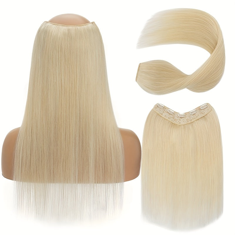 V Shape Clip In Human Hair Extensions 30.48 cm Double Weft Seamless Clip In Hair Extensions Human Hair Upgraded V-Shape 100% Remy Human Hair Hairpieces For Volume & Length Black Highlight