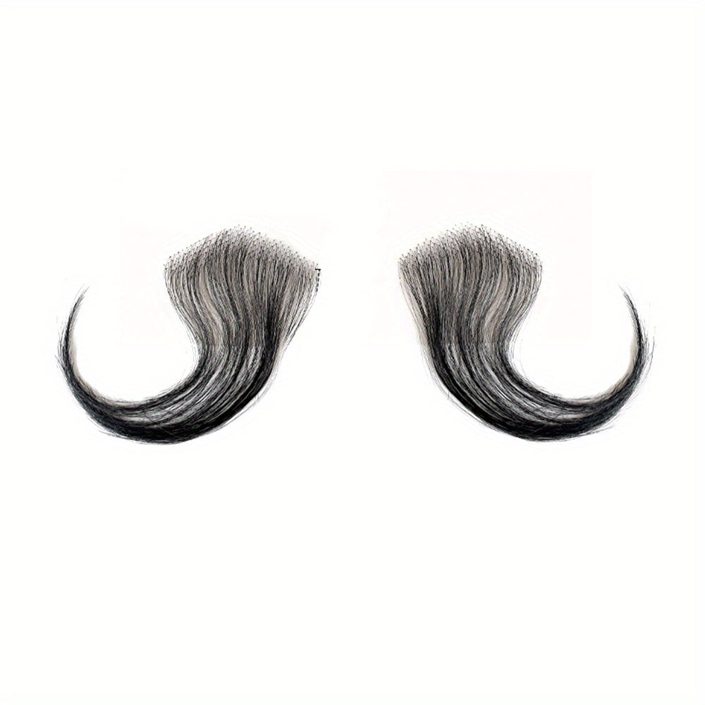2pcs Soft Natural Fake Baby Hair Edges for Black Women Lace Edges Hair Extensions Handmade Real Human Hair Pieces for Hairline