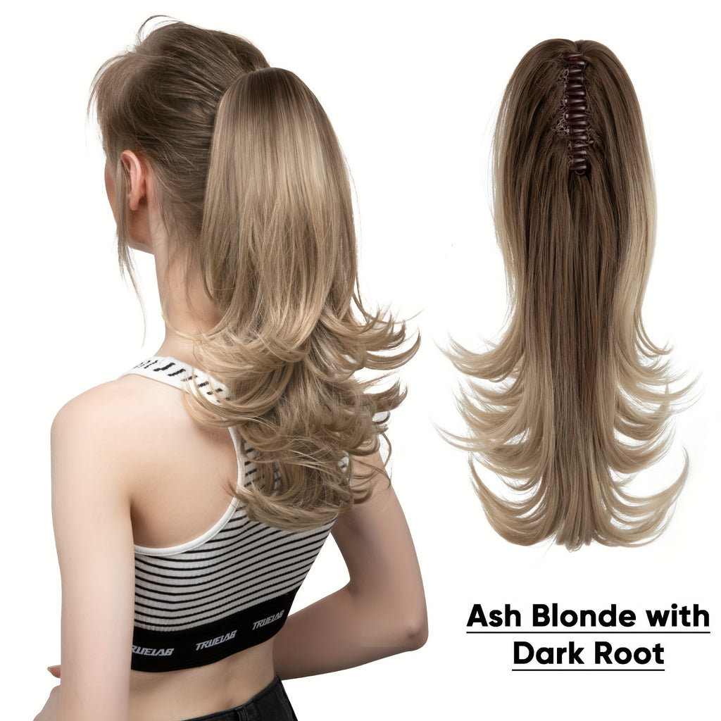 14Inch Long Curly Wave Premium Claw Ponytail Clip In Hair Extensions Pony Tail Hairpiece for Women Hair Accessories Synthetic Hair