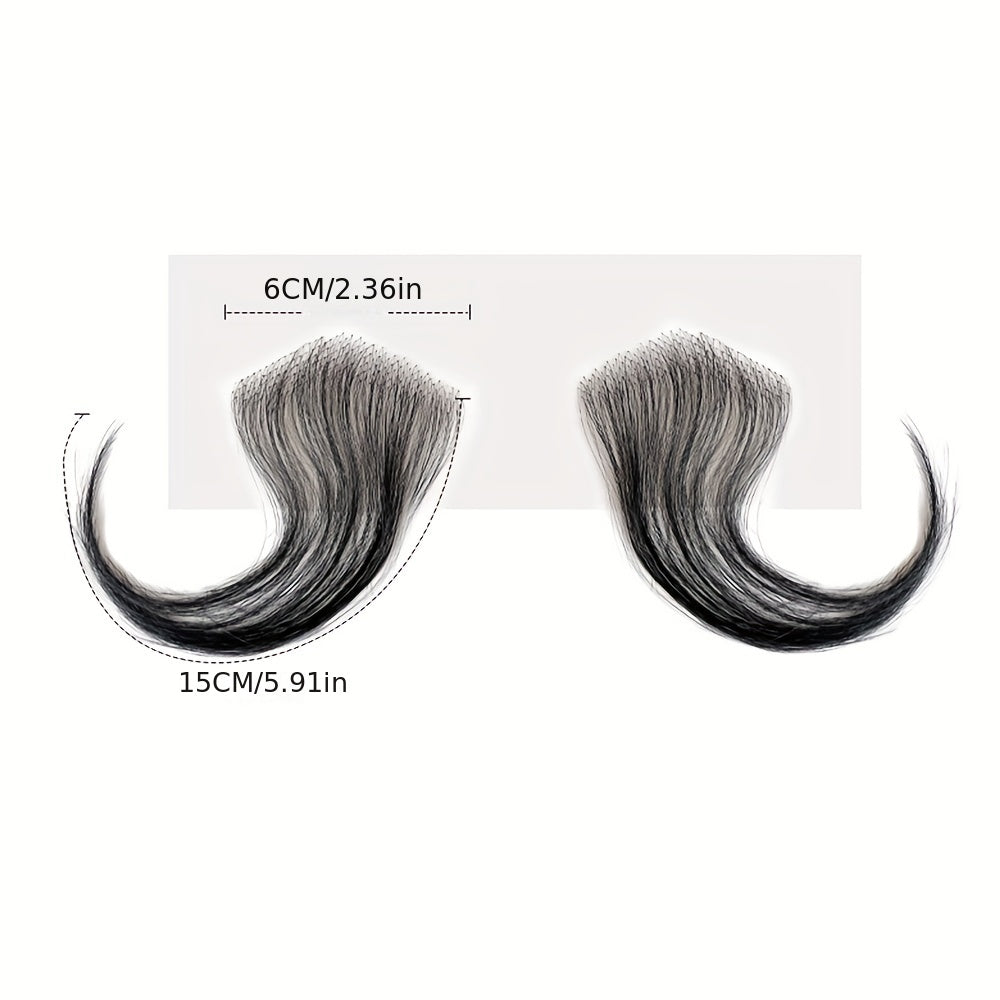 2pcs Soft Natural Fake Baby Hair Edges for Black Women Lace Edges Hair Extensions Handmade Real Human Hair Pieces for Hairline